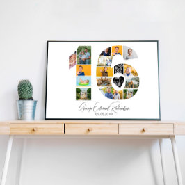16th Birthday Photo Collage Poster Keepsake