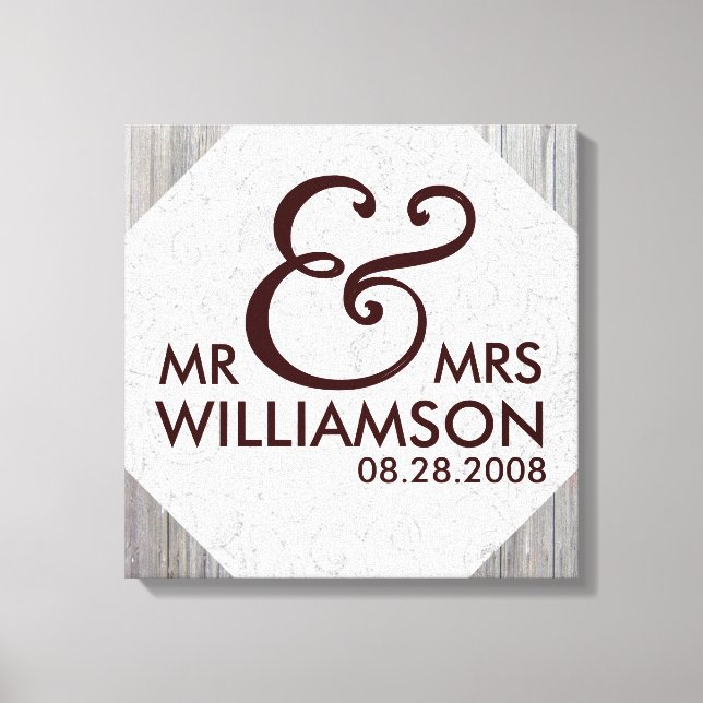 16x16 Canvas de madeira do país Arte de Casamento (Frente)