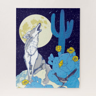 16x20 Howling Coyote Quebra-cabeça para Pessoas c