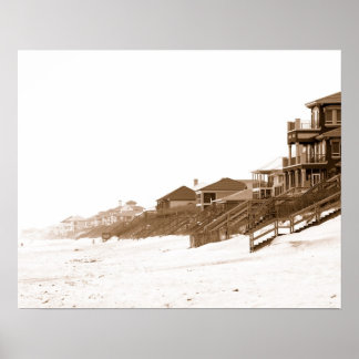 16x20 Sephia Impressão Da Praia Da Flórida