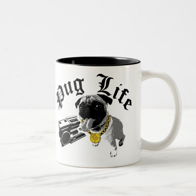 $17,95 Vida do Pug da caneca de café de dois tons (Direita)