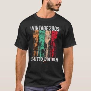 17 anos Vintage 2005 Aniversário 17.ª Camisetas