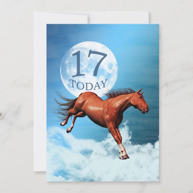 17.o aniversário convite de festas de cavalos espi (Frente)