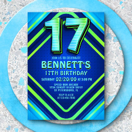 17.o Convite de Neon de Aniversário