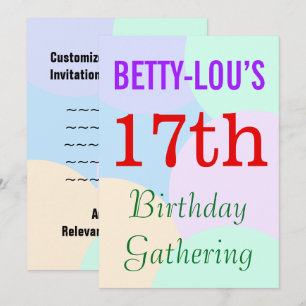 "17o aniversário simples que recolhe" o convite