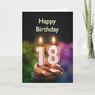 18º Cartão de aniversário com Velas
