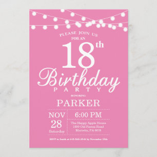 18º Convite de Aniversário, Rosa