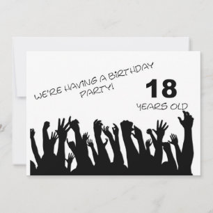 18º convite de festas com multidões de aplausos
