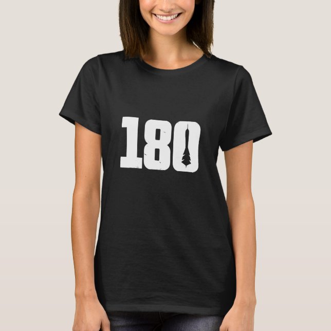 180 dardos retrorreflectores atirando camiseta (Frente)