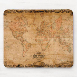 1847 mapa do mundo ANTIGO Mousepad