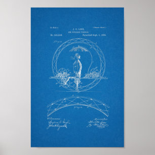 1885 Vintage One Wheeled Bike Patent Impressão
