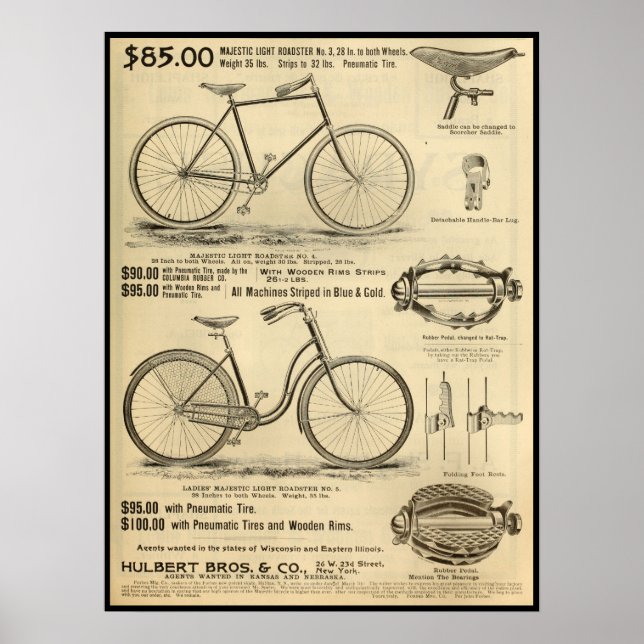 1894 Maiúscula Roadster Leve Bicicleta E Poster de (Frente)