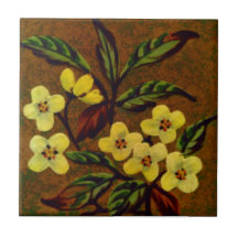 1895 Sherwin Cotton Slip Painted Floral Repro