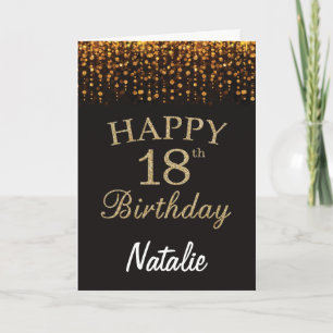 18.º Aniversário - Cartão Azul e Dourado