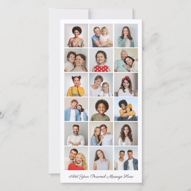 18 Colagem de Fotos Adicionar Seu Próprio Cartão D (Frente)