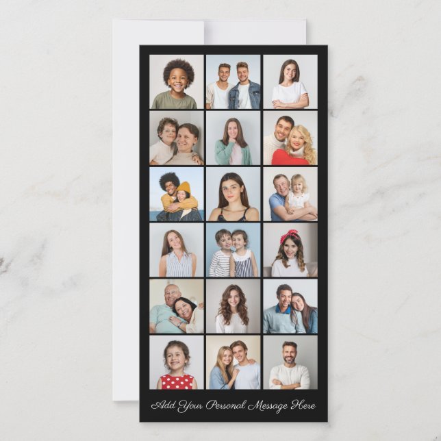 18 Colagem de Fotos Adicionar Seu Próprio Cartão D (Frente)