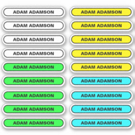 18 Etiquetas Slip do Nome do Cheio - Adesivos para