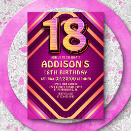 18.o Convite de Neon de Aniversário