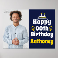 18" x 24" Feliz aniversário Todos os anos Poster d