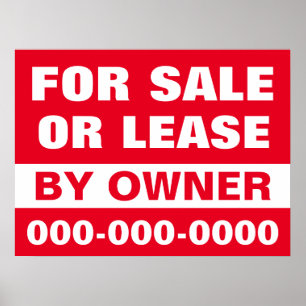 18" x 24" para venda ou Poster de papel de leasing