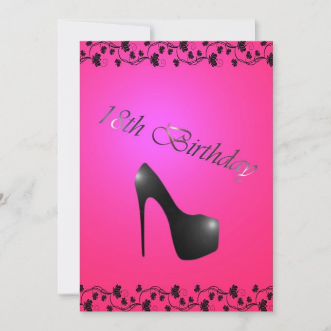 18o Convite de aniversário para meninas (Frente)