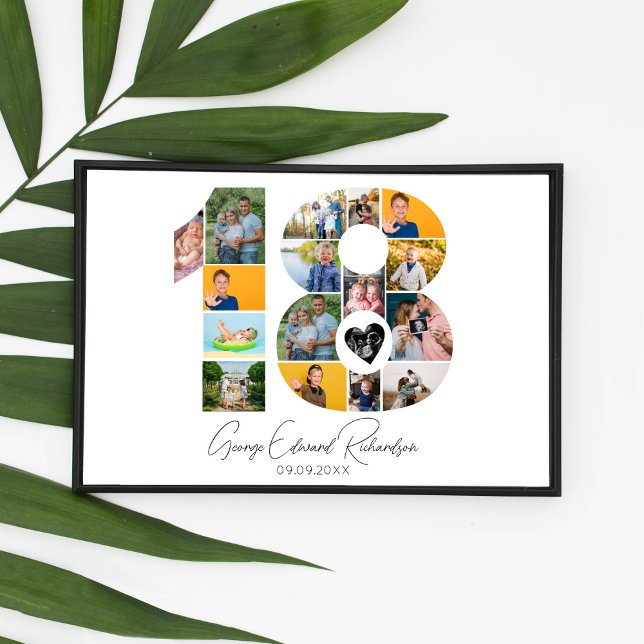 18th Birthday Photo Collage Poster Keepsake (Criador carregado)