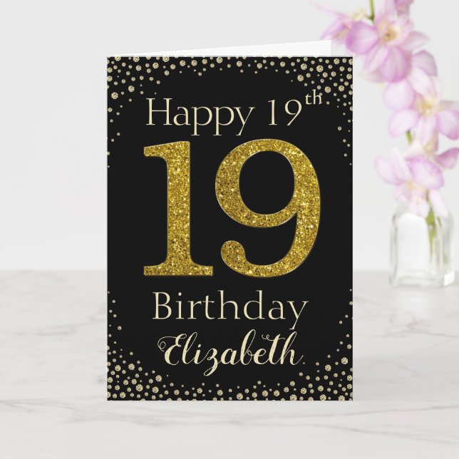 19º Cartão de Ouro de aniversário (Orquídea)