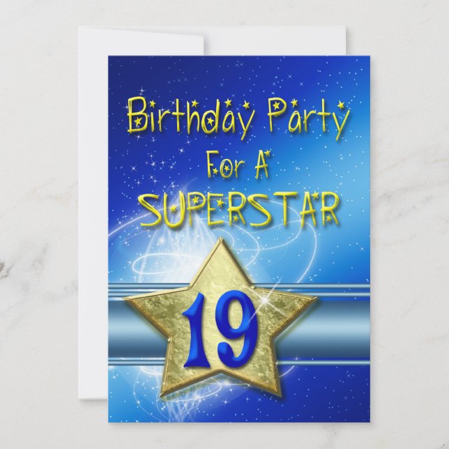 19º Convite de aniversário para uma Superstar. (Frente)