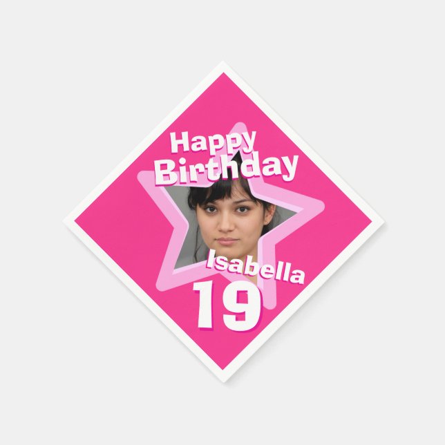 19º guardanapos rosa-quentes com estrela-fotografi (Canto)