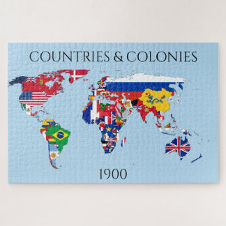 1900 países colônias bandeiras quebra-cabeça