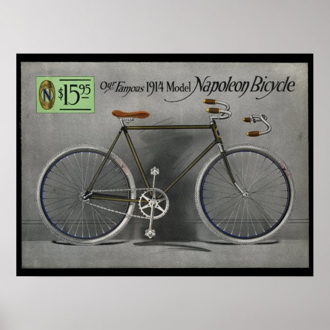 1914 Vintage Sears Napoleon Bicycle Ad Art Poster (Frente)