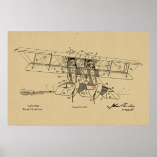 1919 Impressão de desenho de patente em aviões de