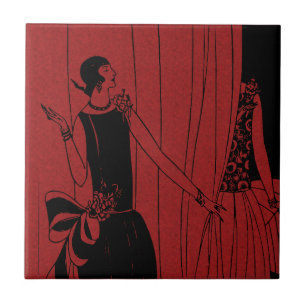 1920 Art Deco Fashion Show Red Model