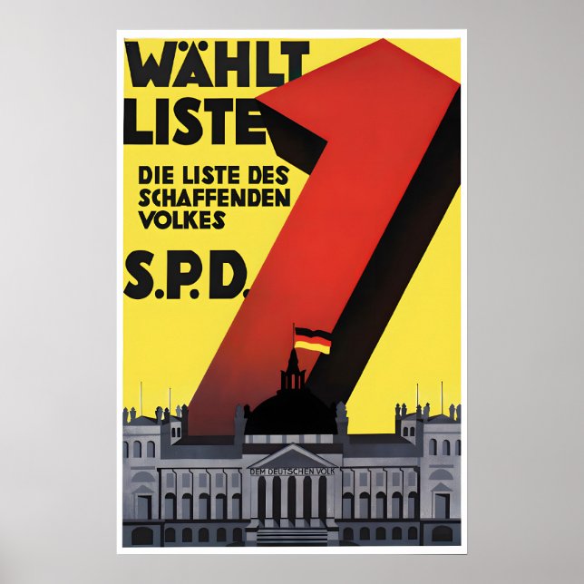 1920s German Election Poster SPD Labour Party (Frente)
