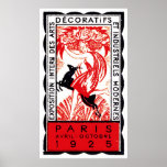 1925 Art Deco Poster<br><div class="desc">Art Deco poster publicando uma exposição de Artes Decorativas em Paris,  França,  1925.</div>