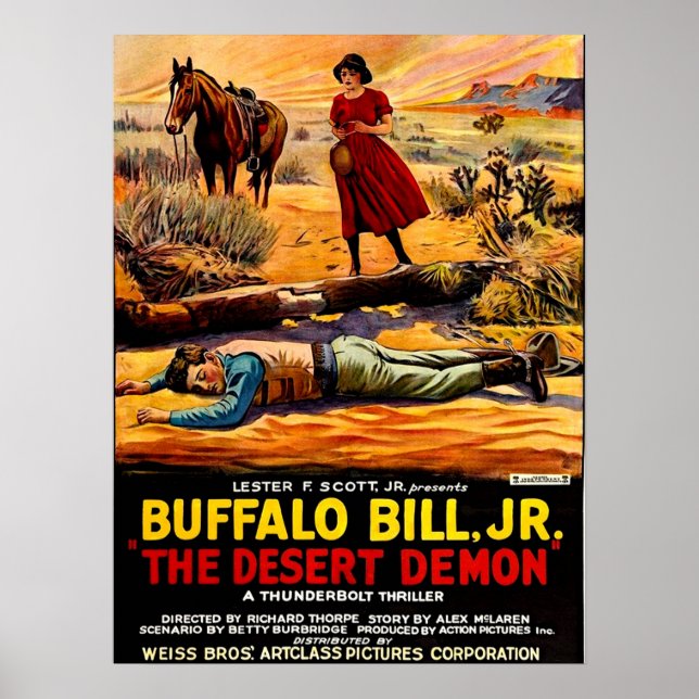 1925 Buffalo Bill Jr. - poster de filme do Desert  (Frente)