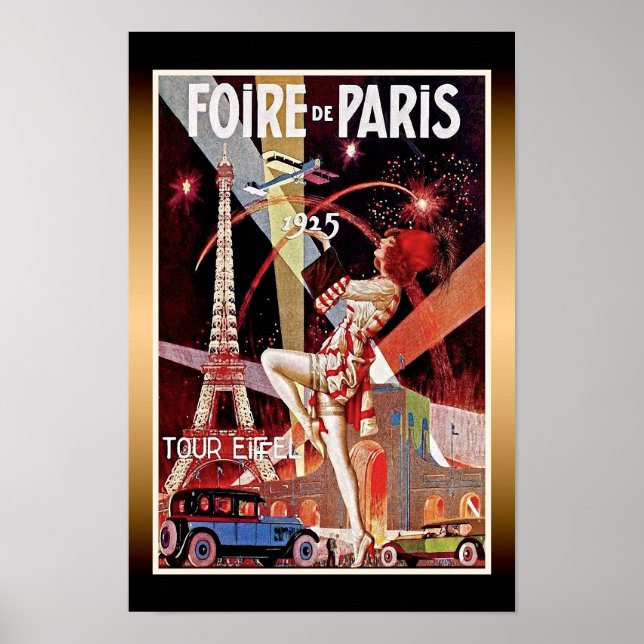1925 Foire De Paris Eiffel Tower Art Deco Poster (Frente)