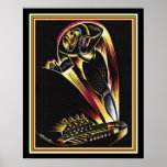 1929 Art Deco Futebol Poster 16 x 20<br><div class="desc">Poster de futebol Colorida e nostálgica Art Deco. Ca. 1929</div>