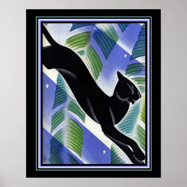 1931 Art Deco "Black Panther" Impressão 16x20 (Frente)
