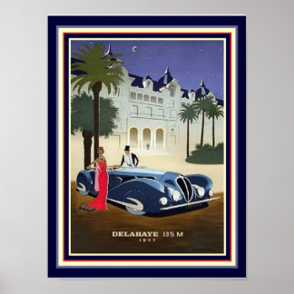 1937 Art Deco Delahaye Impressão 12x16