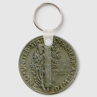 1943 US Mercury dime reversa chaveiro