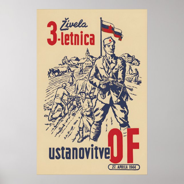 1944 Propaganda Poster Long live the Socialist (Frente)