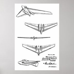 1946 Concept Jet Airplane - Impressão de desenho d