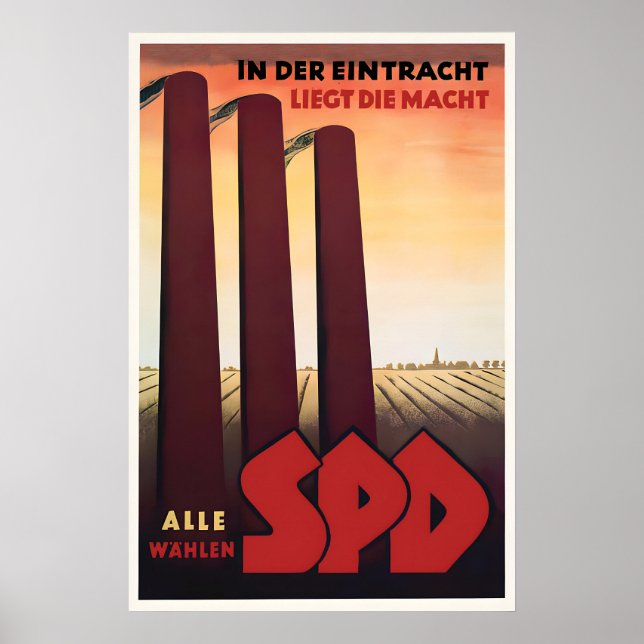 1946 German SPD Election Poster In unity lays the (Frente)