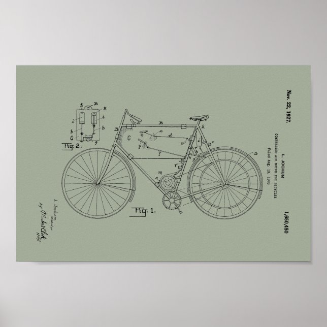 1948 Vintage Schwinn Bicycle Patent Art Impressão (Frente)