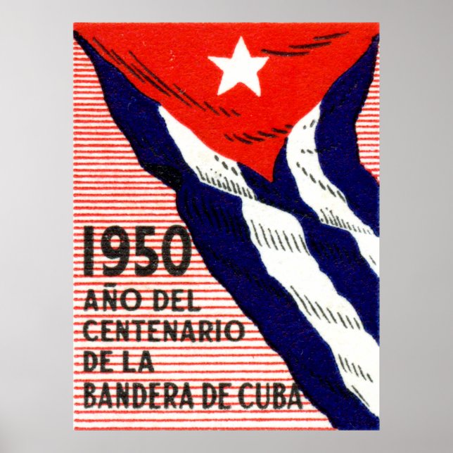1950 Cuban Flag Poster (Frente)