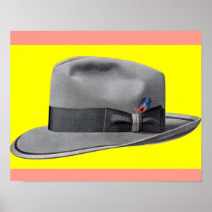 1950 mens fedora hat impressão