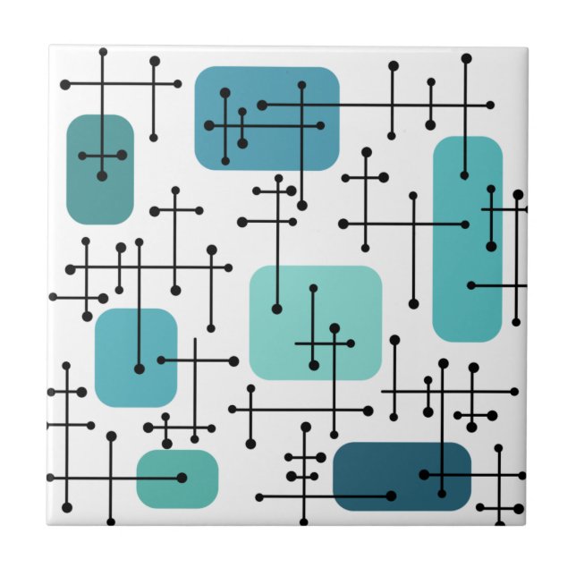 1950s Eames Era Art Crosshairs Turquoise (Frente)