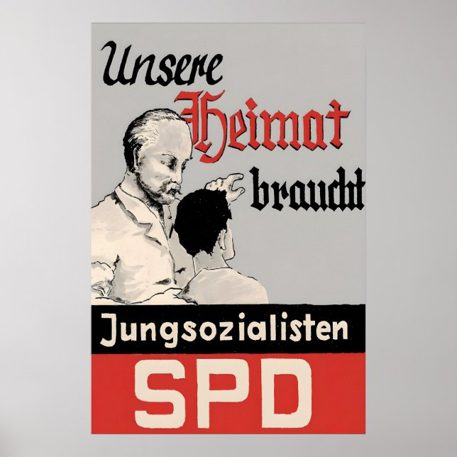 1950s German Labour Party Election Poster SPD (Frente)
