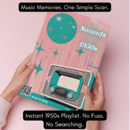 1950s Music Dementia Gift Poster with 50s Playlist